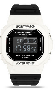 Ženski elektronički sat - s gumenim remenom