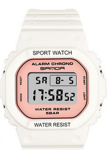 Ženski elektronički sat - s gumenim remenom