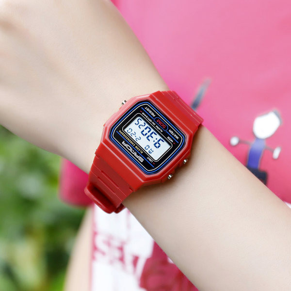 Ženski elektronički sat - s gumenim remenom