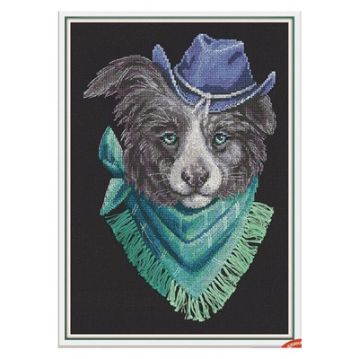 Amishop Gold Collection Kit cu punct de cruce numărat Cap de fiară Pisică Pisică Câine Vaca Animale Poartă pălărie Panna J 7173 7172 7202