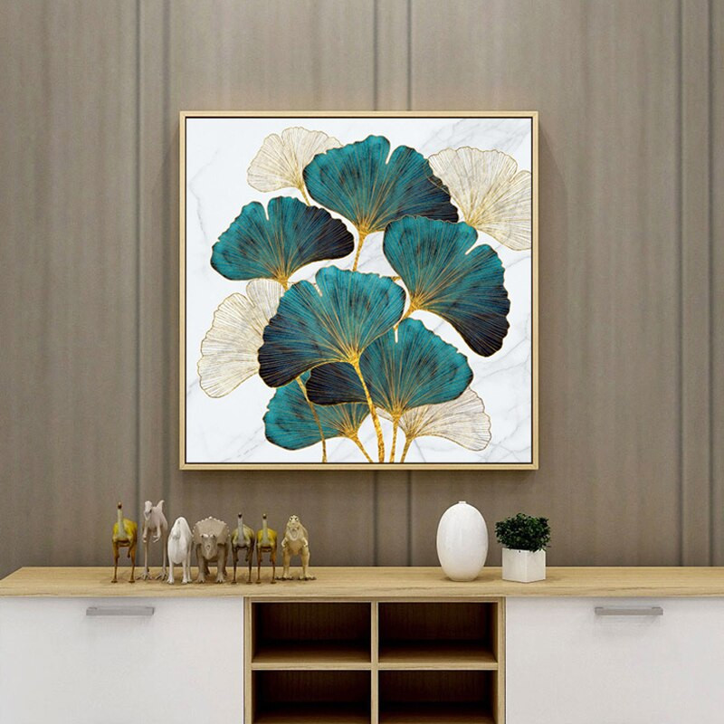 Κιτ διασταυρούμενης βελονιάς Κεντήματα DIY εμπριμέ τοπίων Ginkgo Biloba Κέντημα Βαμβακερή μεταξωτή κλωστή Διακόσμηση σπιτιού με σταυροβελονιά