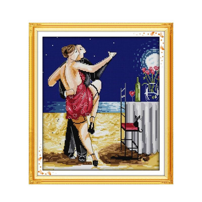 Joy Sunday Stamped Dancers Kit Cross-Stitch Printed 11CT 14CT Painting Counted Patterns Crafts Decor Κέντημα σετ κεντήματα