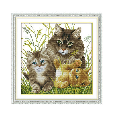 Joy Sunday Cat on The Windowsill Cross Stitch Kit Stamped Printed 11CT 14CT Counted Print Crafts Kit Κεντήματα κεντήματα