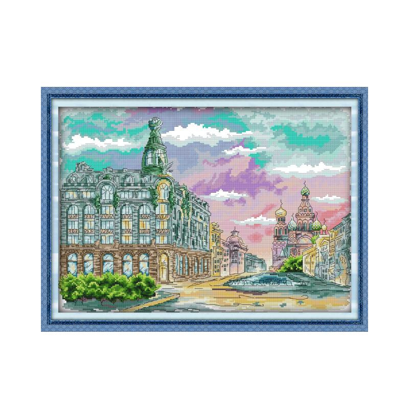 Joy Sunday Kompleti za vezenje križićem, Pariz, Katerina Printing Otisnuti 14CT 11CT DIY setovi ručno rađenog brojanog vezenja za vezenje