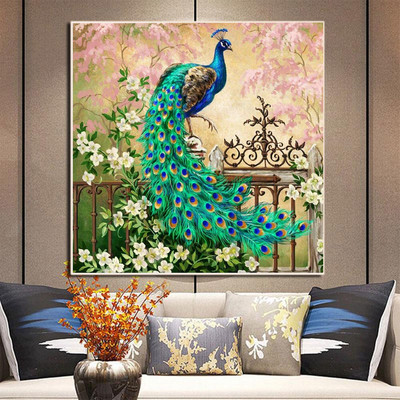 Animal Peacock DIY Cross Stitch 11CT Κιτ κεντήματος Craft Needlework Σετ Βαμβακερή κλωστή τυπωμένο καμβάς σχέδιο σπιτιού