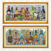 Veini näputöö tikandid mustrid Ristpistes tikkimiskomplektid DIY käsitöö 14 kanti 11 kanti arv Prindi lõuend sein Kodukaunistus