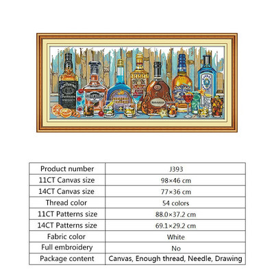 Veini näputöö tikandid mustrid Ristpistes tikkimiskomplektid DIY käsitöö 14 kanti 11 kanti arv Prindi lõuend sein Kodukaunistus