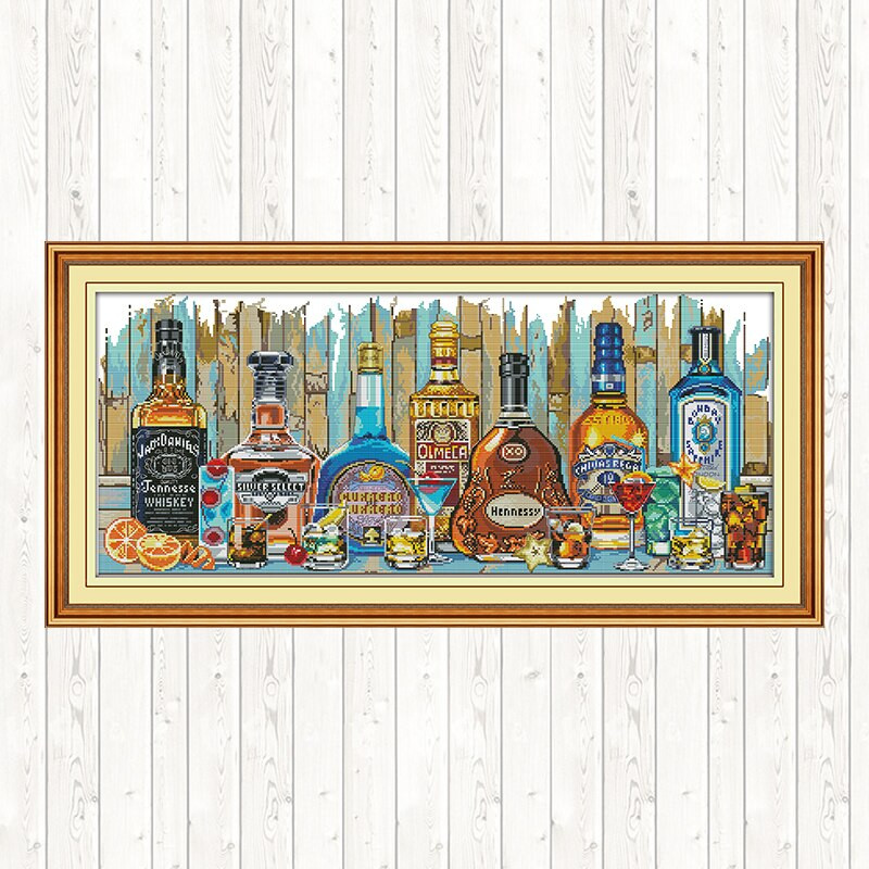 Veini näputöö tikandid mustrid Ristpistes tikkimiskomplektid DIY käsitöö 14 kanti 11 kanti arv Prindi lõuend sein Kodukaunistus