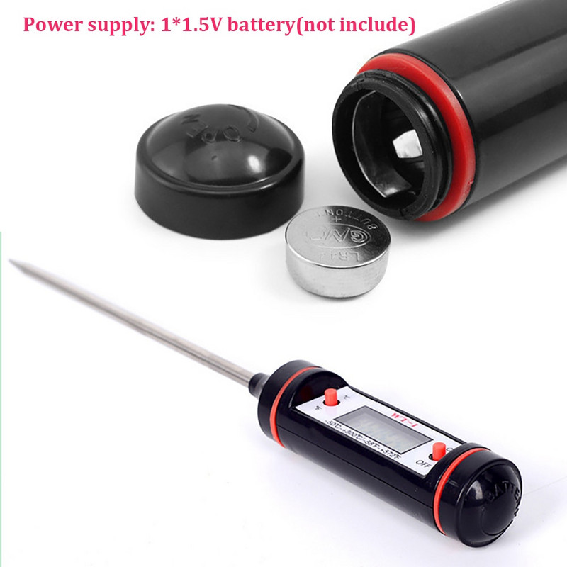 Επαγγελματικό Ψηφιακό Θερμόμετρο Κουζίνας Μπάρμπεκιου Νερού Λάδι Μαγειρικής Θερμόμετρα Τροφίμων Κρέατος 304 Εργαλεία ανιχνευτή από ανοξείδωτο χάλυβα