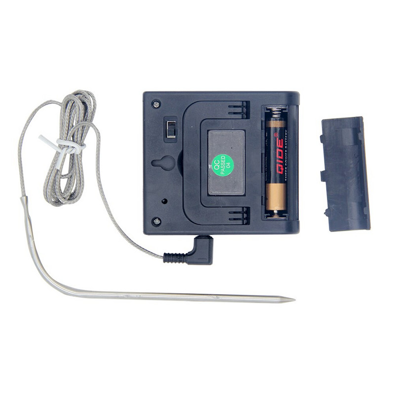 Νέο ψηφιακό θερμόμετρο φούρνου μαγειρικής μπάρμπεκιου Ανοξείδωτο ανοξείδωτο ατσάλι Μετρητής θερμοκρασίας κρεάτων κουζίνας φαγητού για λειτουργία χρονοδιακόπτη γκριλ