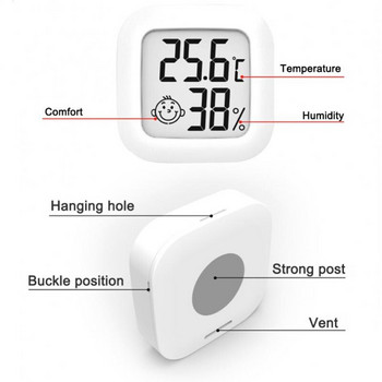 Мини LCD цифров термометър Външен вътрешен сензор за температура на околната среда Манометър Хигрометър Измервател на влажност за домашна стая