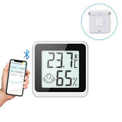 Έξυπνος μετρητής υγρασίας εσωτερικού χώρου Bluetooth Αισθητήρας θερμοκρασίας μεγάλης οθόνης LCD με έλεγχο εφαρμογής Μετεωρολογικός σταθμός για το σπίτι