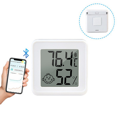 Έξυπνος μετρητής υγρασίας εσωτερικού χώρου Bluetooth Αισθητήρας θερμοκρασίας μεγάλης οθόνης LCD με έλεγχο εφαρμογής Μετεωρολογικός σταθμός για το σπίτι