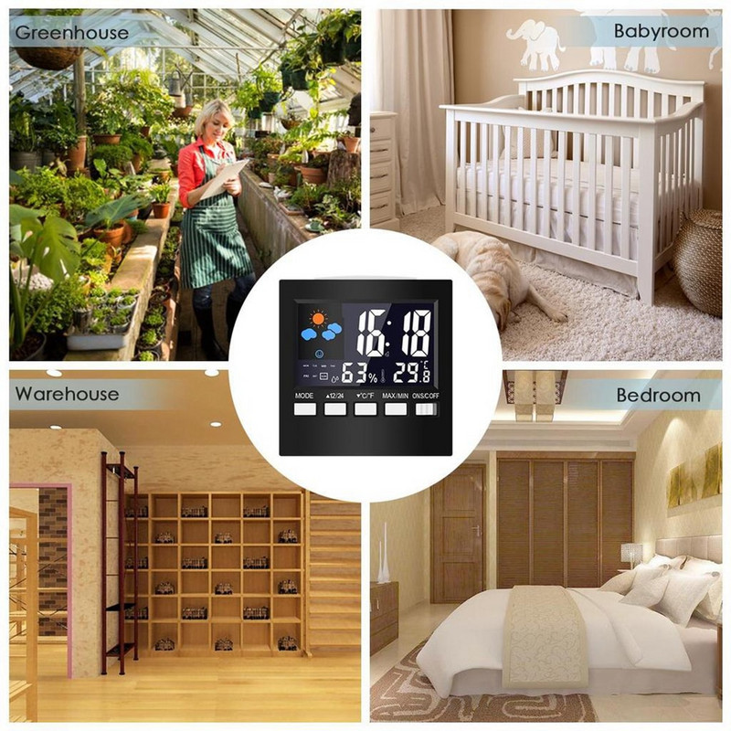 Ψηφιακό θερμόμετρο LCD μετεωρολογικό ρολόι & ξυπνητήρι Ημερολόγιο δωμάτιο Αρχική υγρόμετρο Θερμόμετρο Θερμόμετρο Υγρασίας Μετρητής