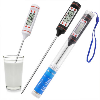 Instant Read Meat Digital Cooking Food Thermometer with Super Long Probe for Grill Candy Kitchen BBQ Smoker Oven Oil Milk Yogurt
