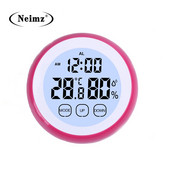 Οθόνη αφής LCD Ψηφιακό Ξυπνητήρι Θερμόμετρο σπιτιού Υγρόμετρο Θερμοκήπιου Αποθήκη Θερμοκρασία Όργανο Υγρασόμετρο