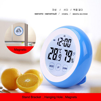 Οθόνη αφής LCD Ψηφιακό Ξυπνητήρι Θερμόμετρο σπιτιού Υγρόμετρο Θερμοκήπιου Αποθήκη Θερμοκρασία Όργανο Υγρασόμετρο