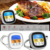 Instant Read Meat Thermometer Probe Wire Ψηφιακή οθόνη LCD Οθόνης φούρνου Ασφαλές θερμόμετρο τροφίμων για ευαίσθητα στο μαγείρεμα, έγχρωμα εργαλεία μπάρμπεκιου