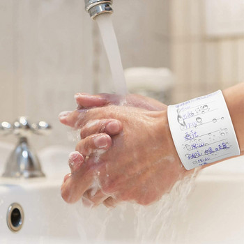 Επαναχρησιμοποιήσιμο Erasable Wearable Plan Memorandum Memo Silicone Waterproof Wristband Portable Note for Students Nurse 2PCS