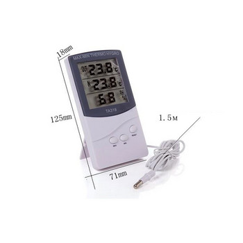 LCD Електронен цифров измервател на температура и влажност Вътрешен външен термометър Хигрометър Метеорологична станция