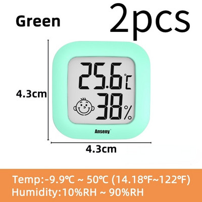 Μίνι θερμόμετρο υγρόμετρο εσωτερικού και εξωτερικού χώρου LCD Ψηφιακός μετρητής θερμοκρασίας Υγρόμετρο Εργαλείο θερμοκρασίας 1 τμχ/2 τμχ