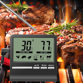 Θερμόμετρο κρεάτων Κουζίνα Ψηφιακός ανιχνευτής μαγειρέματος φαγητού BBQ Μετρητής θερμοκρασίας μαγειρέματος Συναγερμός ψησίματος Εργαλεία μέτρησης