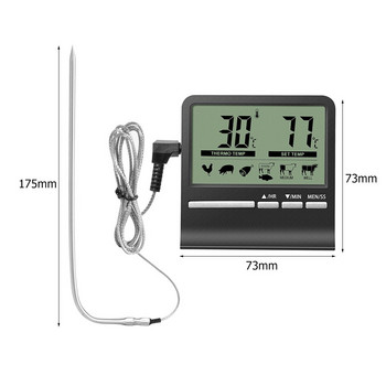 Термометър за месо Кухненски цифров готварски сонда за храна Барбекю Измервател на температурата на готвене Аларма за печене Таймер Измервателни инструменти