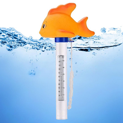 Termometru pentru piscină, geamandură plutitoare Termometru pentru piscină cu afișaj mare EZ Read, în stil de desene animate, tub de testare pentru temperatura apei Fahrenheit