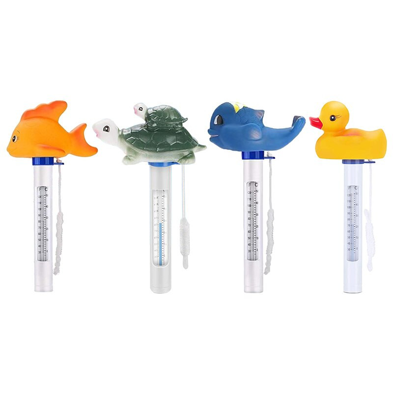 Termometru pentru piscină, geamandură plutitoare Termometru pentru piscină cu afișaj mare EZ Read, în stil de desene animate, tub de testare pentru temperatura apei Fahrenheit