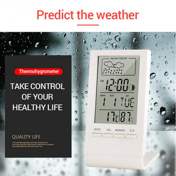Цифрови електронни термометри Хигрометър Вътрешен външен домакински Измервател на температурата Влагомер LCD дисплей Метеорологична станция Часовник