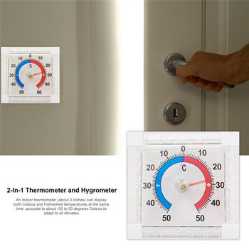 Самозалепващ се кръгъл термометър с висока точност за прозорец, вътрешна, външна стена, оранжерия, градина, дом, дропшиппинг