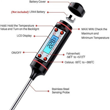 1 τεμ. Elektronische Digitale Voedsel Thermometer Voor Cake Candy Bak Bbq Voedsel Vlees Temperatuur Huishoudelijke Thermometers