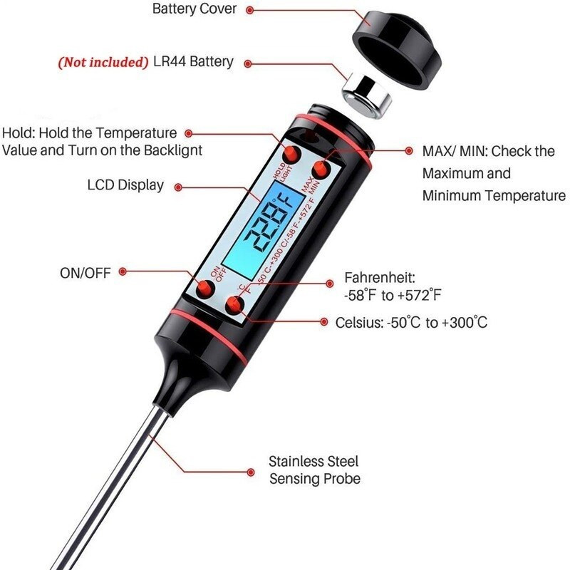 1 vnt Elektronische Digitale Voedsel Thermometer Voor Cake Candy Bak Bbq Voedsel Vlees Temperatuur Huishoudelijke termometrai