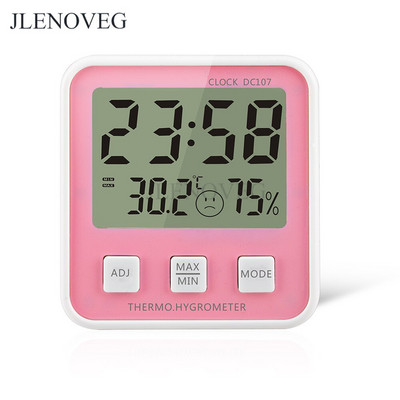 C/F LCD digitálny alarm teplomer elektronický merač teploty a vlhkosti tester vlhkomer domáca vnútorná meteorologická stanica 12H 24H