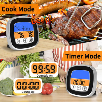 Ψηφιακό θερμόμετρο κουζίνας κρεάτων LCD Θερμόμετρο τροφίμων Μετρητής θερμοκρασίας κρέατος Μαγείρεμα BBQ Μετρητής θερμοκρασίας για κουζίνα