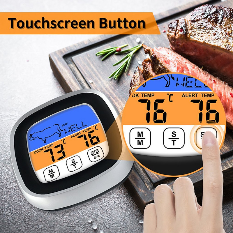 Termometru digital pentru bucătărie pentru carne Termometru LCD pentru alimente Sondă de temperatură pentru carne pentru gătit Contor de temperatură pentru grătar pentru bucătărie