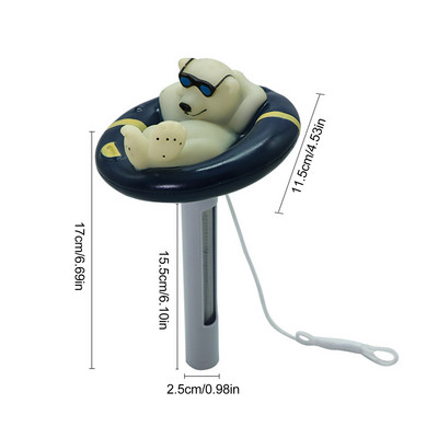 Floating Pool Bear Thermometer Θερμόμετρο νερού Θερμόμετρο Ανθεκτικό στο θραύση Ανθεκτικό ελαφρύ θερμόμετρο σωλήνα πισίνας