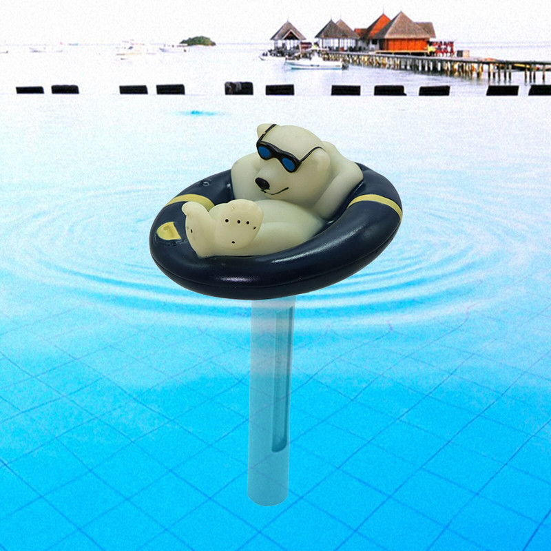 Floating Pool Bear Thermometer Θερμόμετρο νερού Θερμόμετρο Ανθεκτικό στο θραύση Ανθεκτικό ελαφρύ θερμόμετρο σωλήνα πισίνας