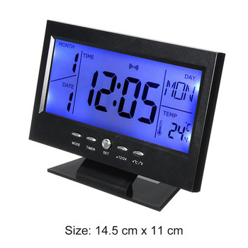 LCD Електронен измервател на температурата на влажността Монитор на влажността Часовник Цифров термометър Хигрометър Вътрешна домашна метеорологична станция