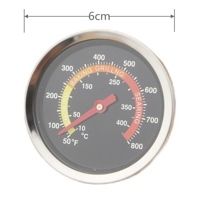 10-400 ℃ Roostevabast terasest BBQ tarvikud Suitsuti grill Lihatermomeeter Temperatuuri näidik 50-800 ℉ Ahju termomeeter