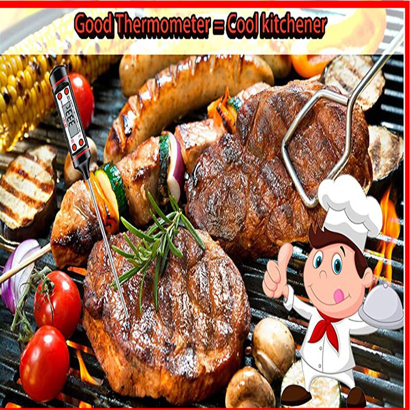 Digitálny teplomer na jedlo, gril, mäso, koláč, cukrovinky, vyprážanie, gril, jedáleň, domácnosť, varenie, teplomer, meradlo, rúra, teplomer