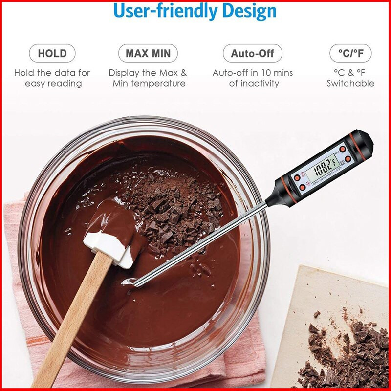 Digitálny teplomer na jedlo, gril, mäso, koláč, cukrovinky, vyprážanie, gril, jedáleň, domácnosť, varenie, teplomer, meradlo, rúra, teplomer