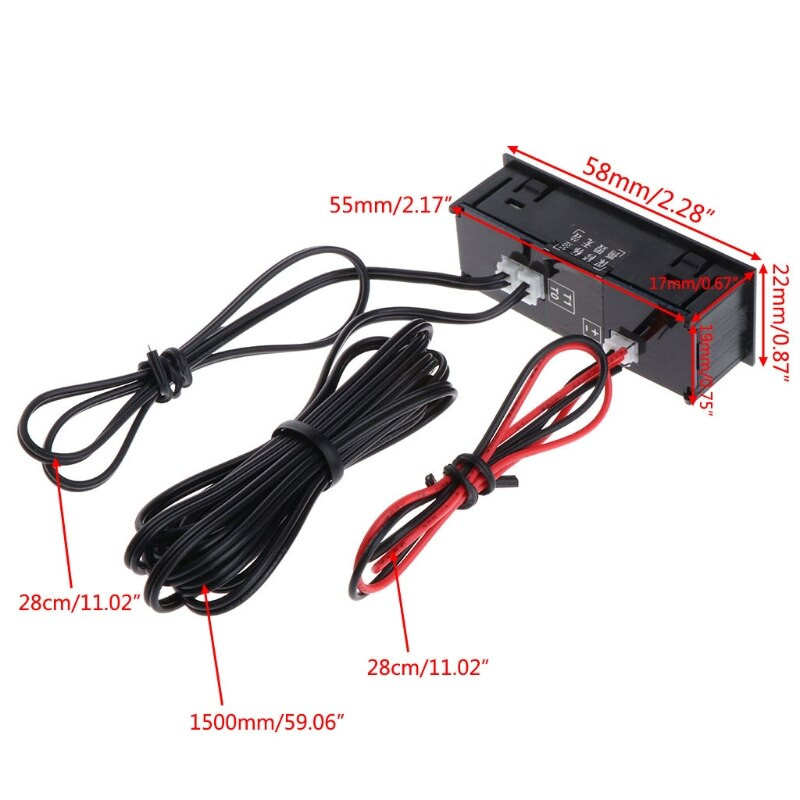 DIY multifunktsionaalne kell auto temperatuuri aku pinge monitor Voltmeeter DC 12V