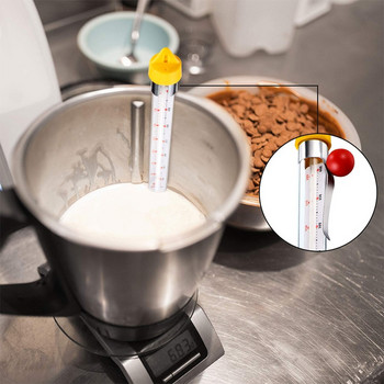 Най-добрият стъклен термометър за готвене за вода/кафе мляко/олио за пържене Термометър за дълбоко пържене Термометри за желе/сладко/захар/бонбони 115