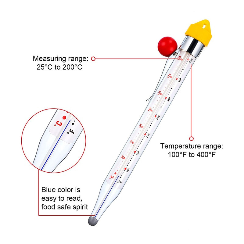 Najbolji stakleni termometar za kuhanje za vodu/kavu, mlijeko/ulje za prženje, termometar za prženje, termometar za žele/slatko/šećer/slatkiše 115