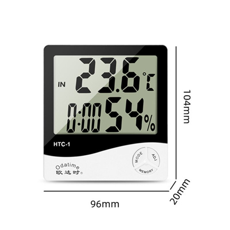 Odatime LCD digitaalne termomeeter Hügromeeter elektrooniline sisekeskkonna temperatuur õhuniiskus kellaga majapidamistermomeetriga