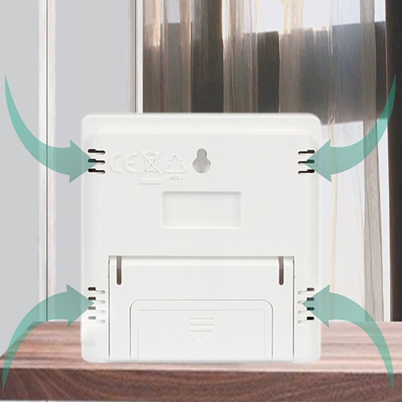 Odatime LCD digitaalne termomeeter Hügromeeter elektrooniline sisekeskkonna temperatuur õhuniiskus kellaga majapidamistermomeetriga