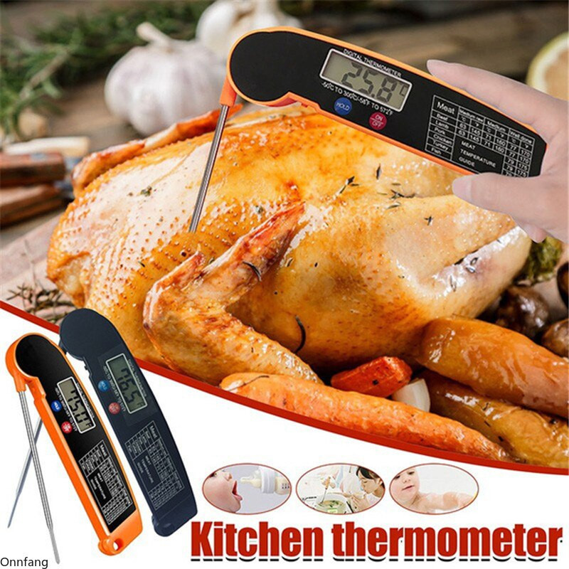 Πτυσσόμενο Μπάρμπεκιου Θερμόμετρο Γκριλ Τροφίμων Ηλεκτρονικό Λαδιόμετρο Θερμόμετρο Ψηφιακό Θερμόμετρο Κουζίνας για Μαγείρεμα