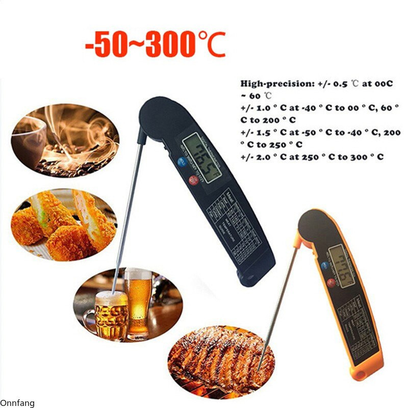 Πτυσσόμενο Μπάρμπεκιου Θερμόμετρο Γκριλ Τροφίμων Ηλεκτρονικό Λαδιόμετρο Θερμόμετρο Ψηφιακό Θερμόμετρο Κουζίνας για Μαγείρεμα