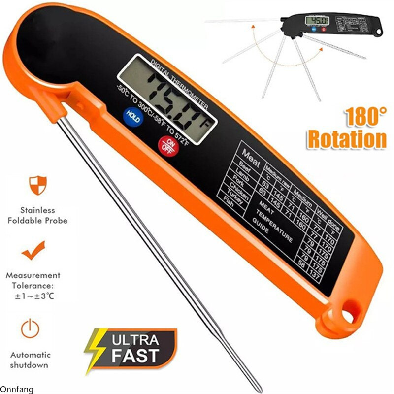 Πτυσσόμενο Μπάρμπεκιου Θερμόμετρο Γκριλ Τροφίμων Ηλεκτρονικό Λαδιόμετρο Θερμόμετρο Ψηφιακό Θερμόμετρο Κουζίνας για Μαγείρεμα